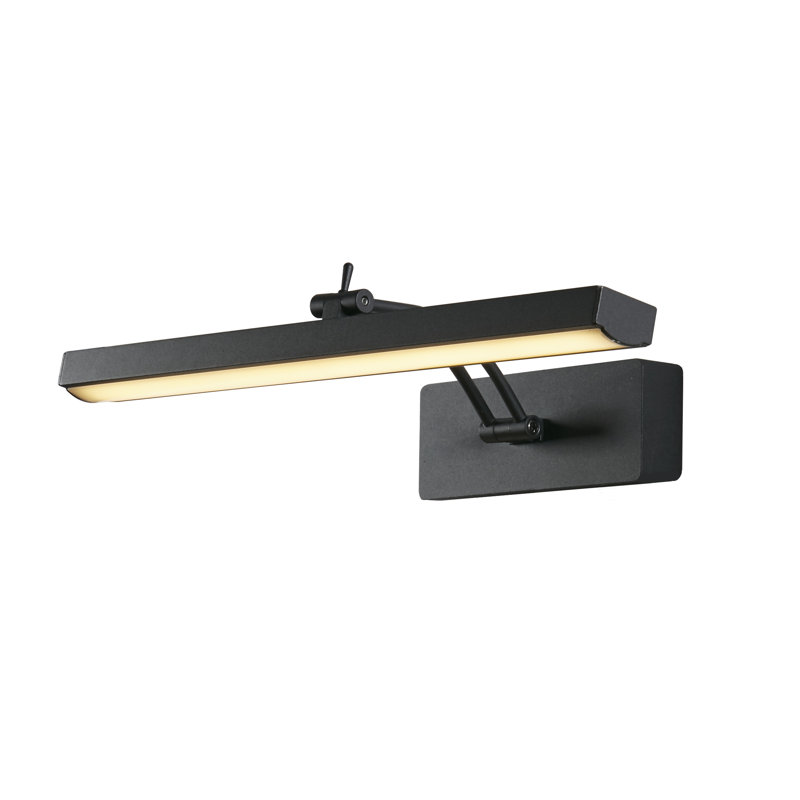 Hardwired LED Wall Mounted Picture Light, Black, 10cm H x 40.5cm W x 19cm D