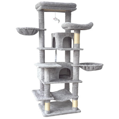 68 Inch Multi-Level Large Cat Tree with Hammocks and Scratching Posts