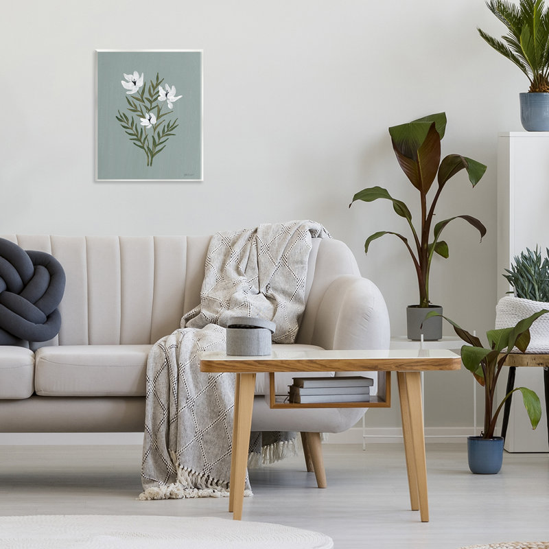 Plaque murale bleu ardoise, petite fleur, design par Yvette St. Amant