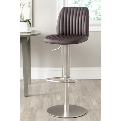 Fox Swivel Upholstered Adjustable Height Counter Stool with Metal Frame
