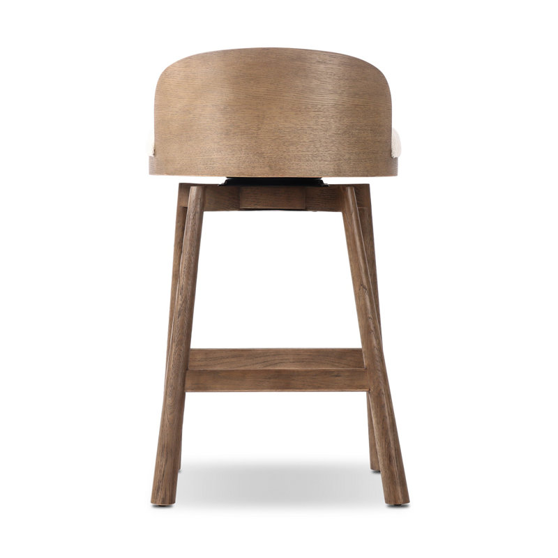 Cloris Swivel Stool-Altair Sienna-Counter & Bar, Counter Stool (26.97" Seat Height), Thames Cream Polyester Blend