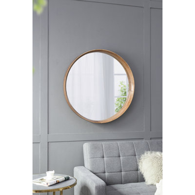 Miroir mural en bois de pin 31,5 po