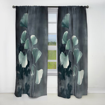 Green Leaf Foliage And Flowers - Leaves Curtain - Blackout Floral Curtain - 1 Panels