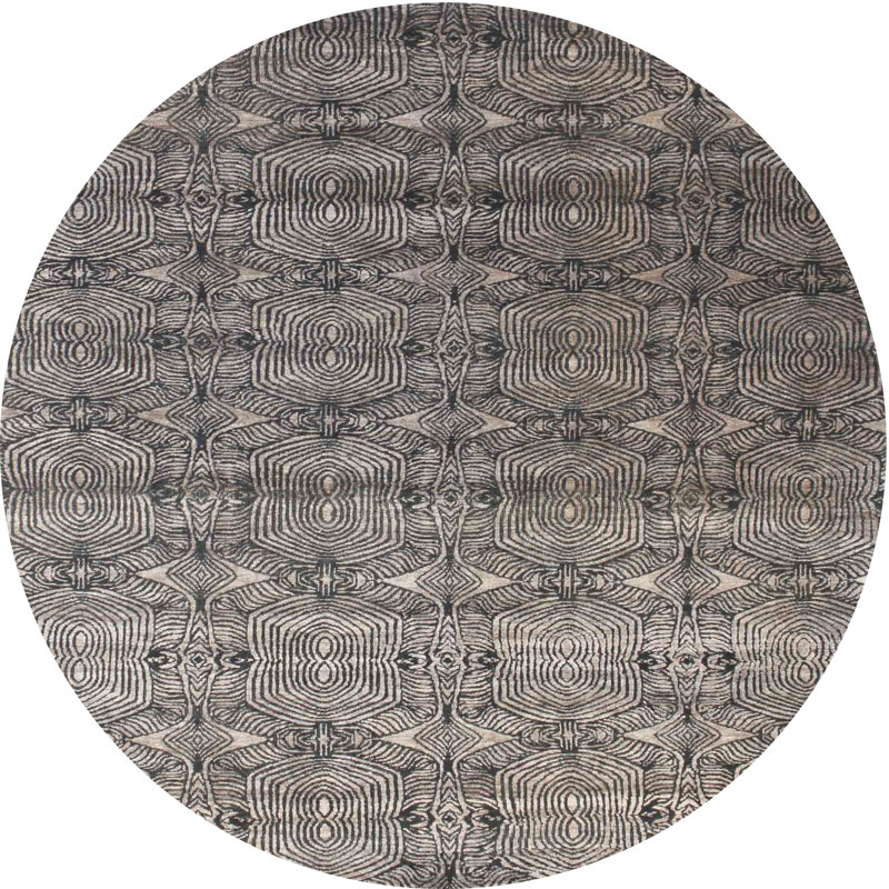 Tapis gris zone contemporaine, Rond 5 pi