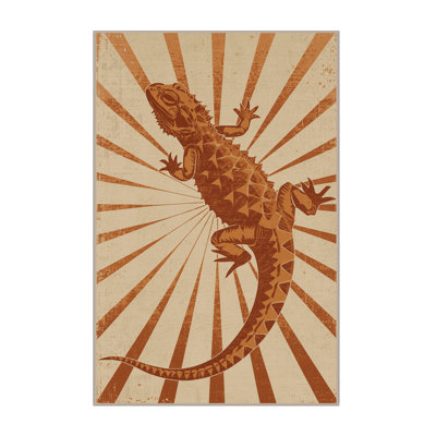Machine Washable Osazee Thorny Devil Modern Rustic Vintage Look Rug in Brown – Beige Binding
