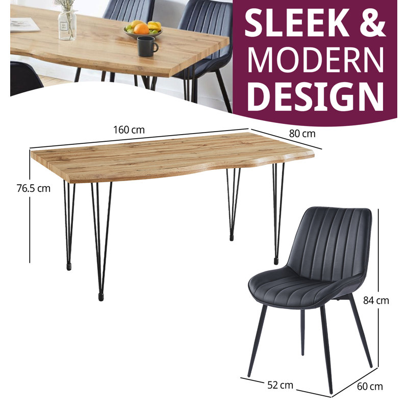 Mose 4 - Person Dining Set, 76cm H x 160cm L x 80cm W