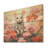 Pink Curious Rat Blooms II - Mouse Animal On Wood Print-2141309892