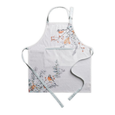 Tablier blanchâtre Shabby Chique 100 % coton Maison d'Hermine - 27,5 po x 31,5 po