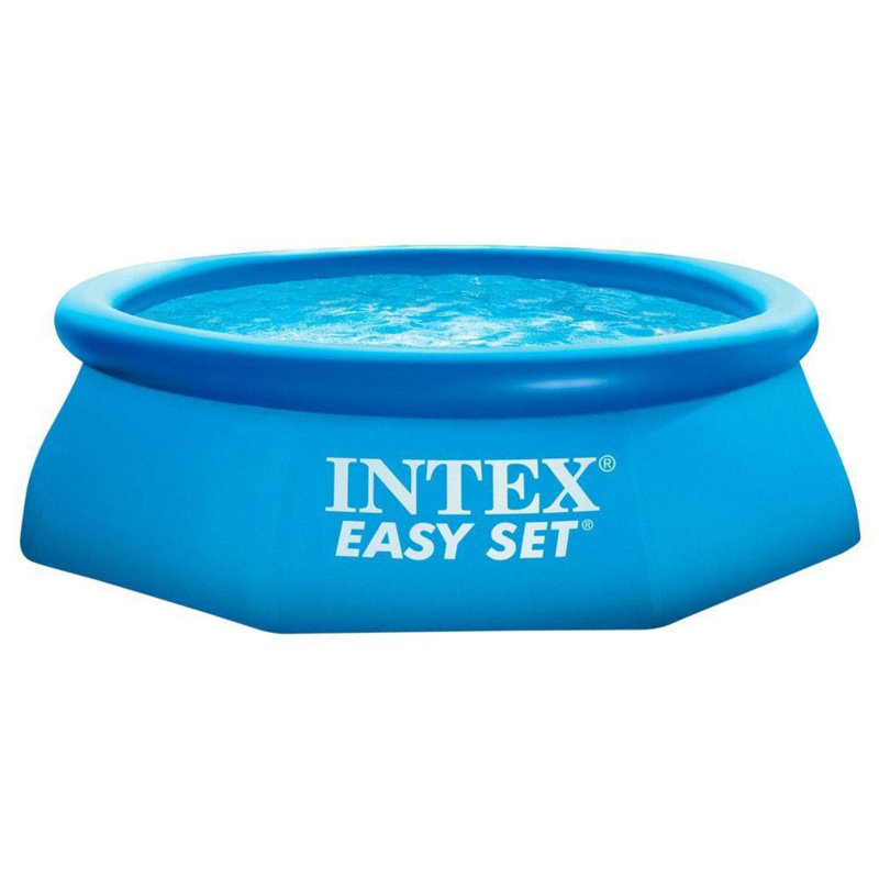 Plastic Round Inflatable Pool 30'' H x 96'' W x 96'' L , with Pump Included