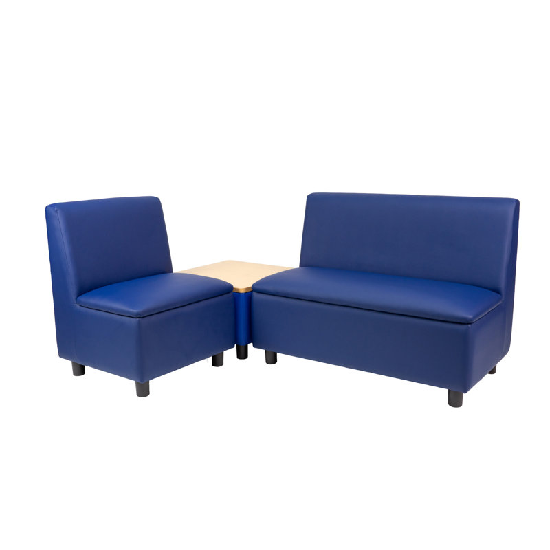 Ensemble 3 pièces de chaise et canapé modulaire avec table de bout Kid Comfort, Marine