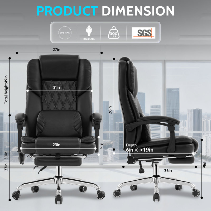 Modern Upholstered Swivel Executive Office Chair