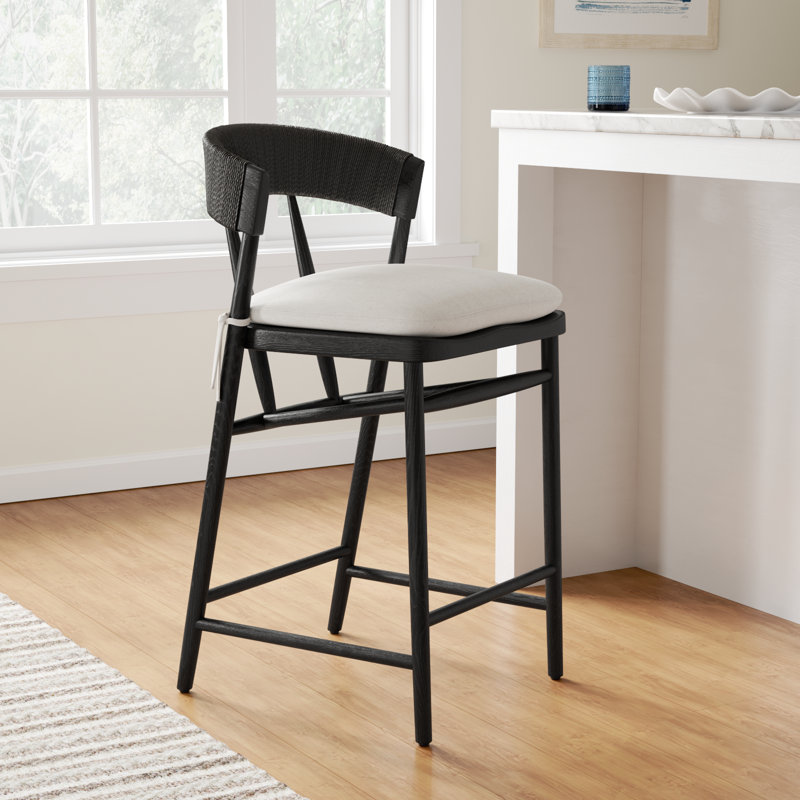 Siofra Woven Stool, Black