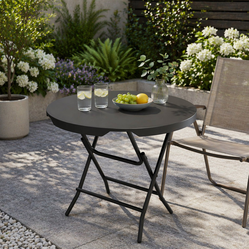 Round 32'' HDPE Outdoor Patio Dining Table
