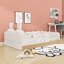 Upholstered Twin Platform Bed With Pillows And Side Storage Bags-1394802711