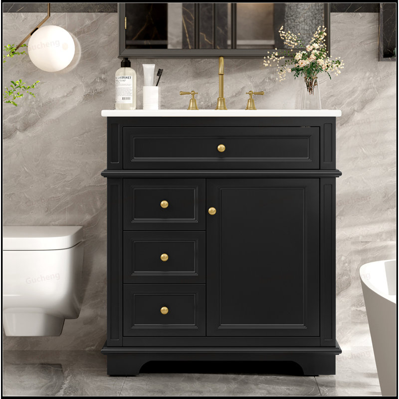 30" Bathroom Vanity With Three Drawers