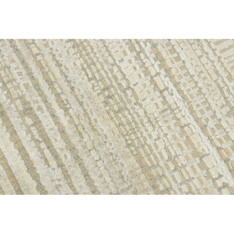 Textural Handmade Silk and Wool Area Rug