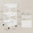 29.1'' H X 17'' W 3-Tier Rolling Utility Cart with 2 Hanging Holders, 2 Removable Pegboards and 4 Hooks-106273022
