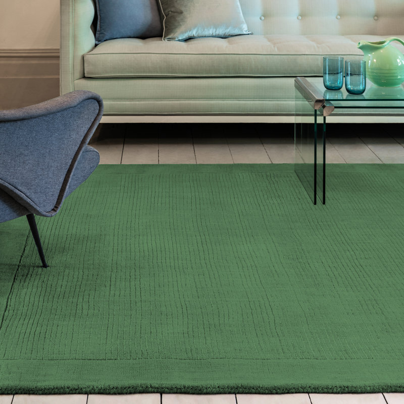 Tulane Solid Colour Wool Hand Woven Area Rug, Rectangle 60 x 120cm