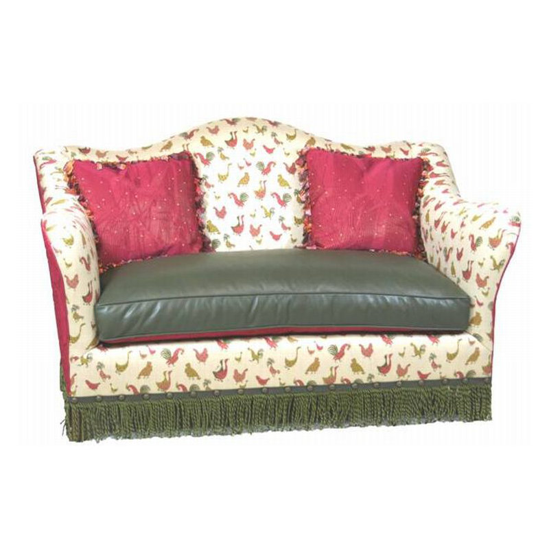 Leather Settee, Brushy Bayou, Croc Gator Brown