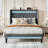 Modern Diamond-Tufted Upholstered Bed Frame With RGB LED Lights, USB Charging Ports & Wingback Headboard-1506992540-1506992538
