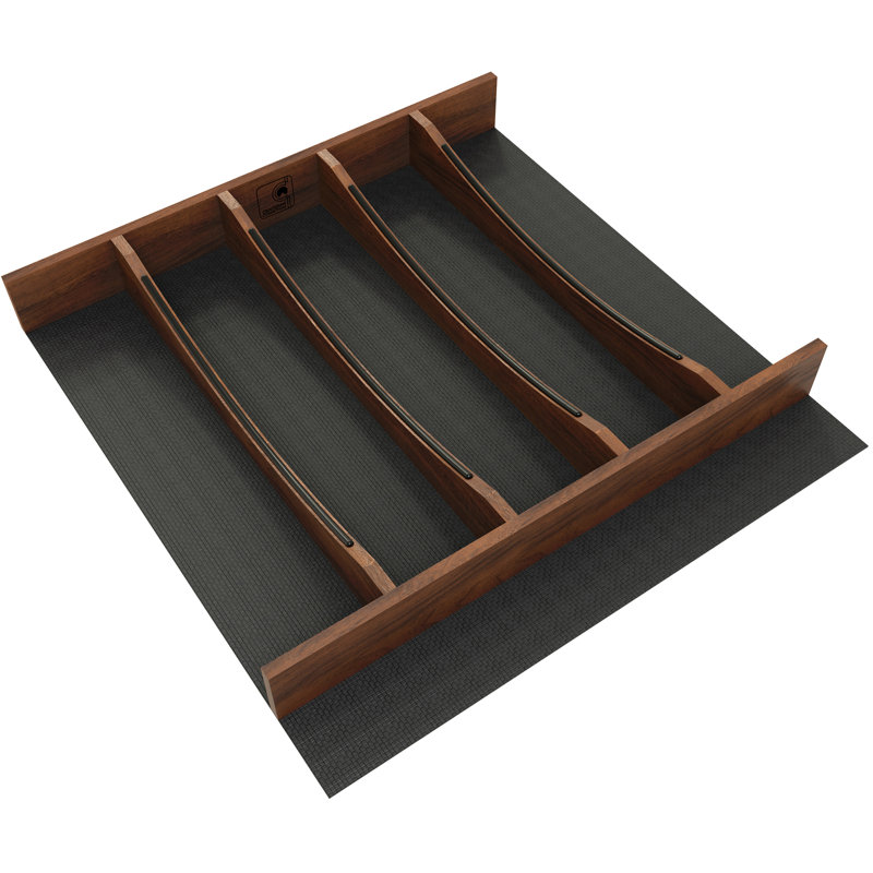 Insert d'ustensile Rev-A-Shelf, accents noirs, noyer, 19,25 po, 4WUTCC-WN-24MB-1, Walnut