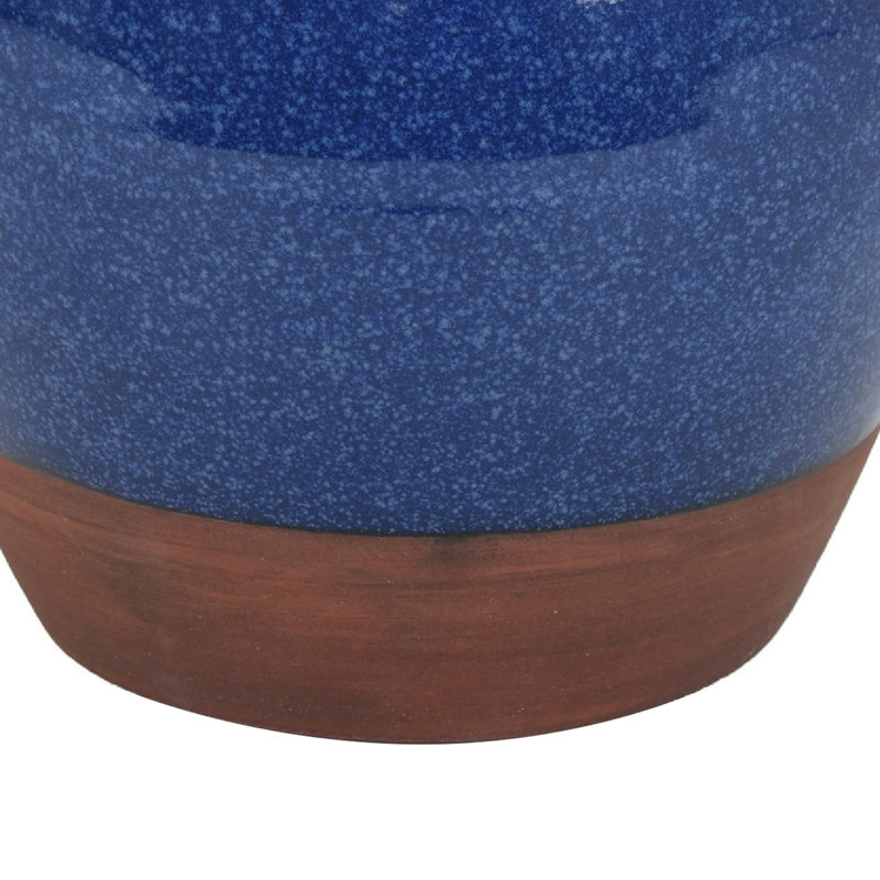 Vase gingembre, dessus moucheté et émaillé, céramique bleue et brune de 10 po