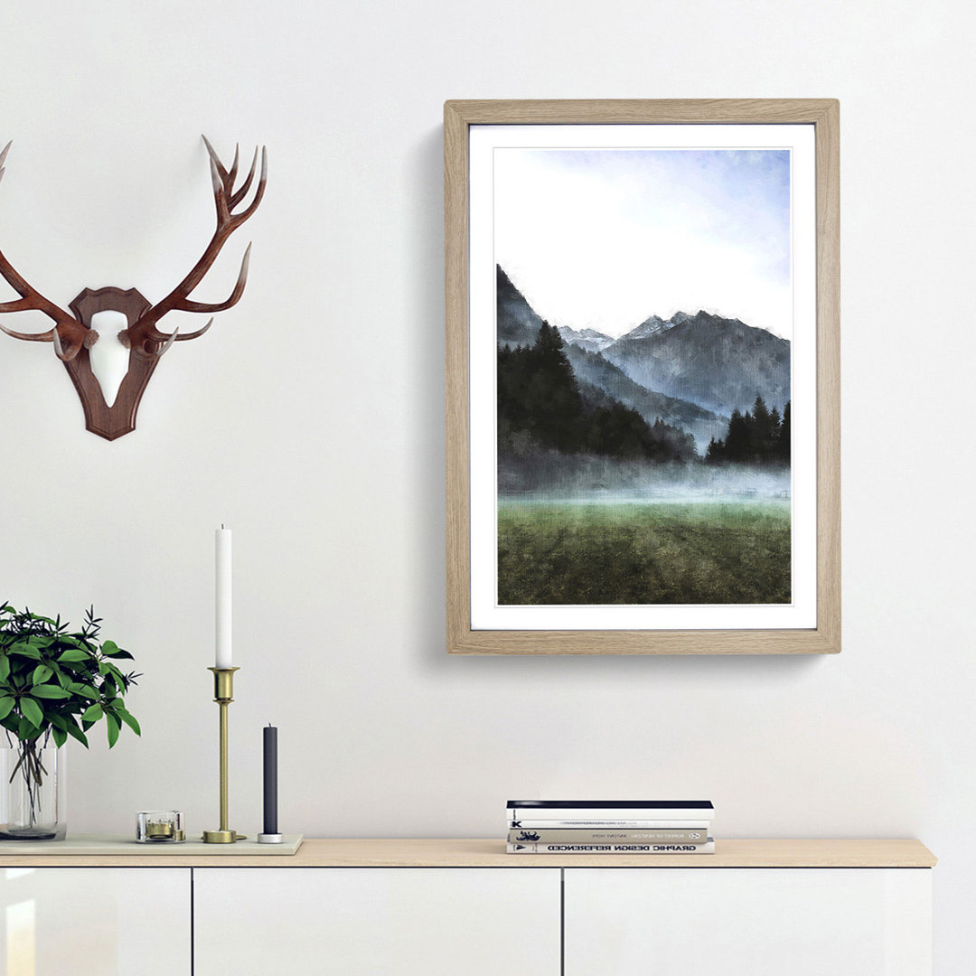 Fog over Luttach in Italy - Picture Frame Painting Print