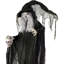 Haunted Hill Farm Life-Size Scary Talking Witch Holding Skull, Halloween Animatronic