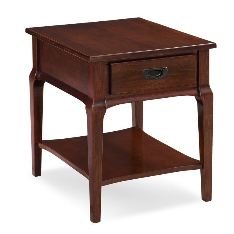 Status Solid + Manufactured Wood End Table in Heartwood Cherry, 24" H x 20" W x 24" D