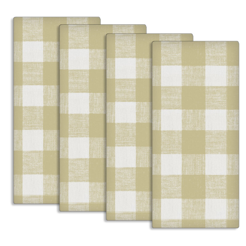 Torchon Country Check, Brun clair / jaune