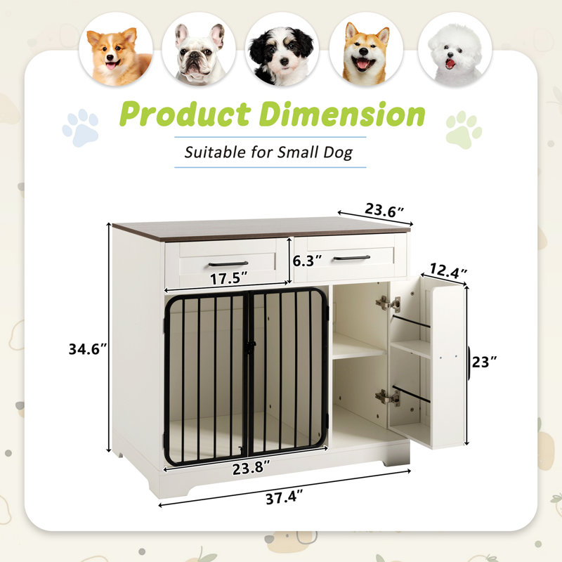 Versatile Dog Crate Furniture with Multiple Storage Options for Pets