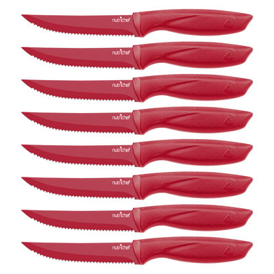 NutriChef 8 Piece Stainless Steel Steak Knife Set