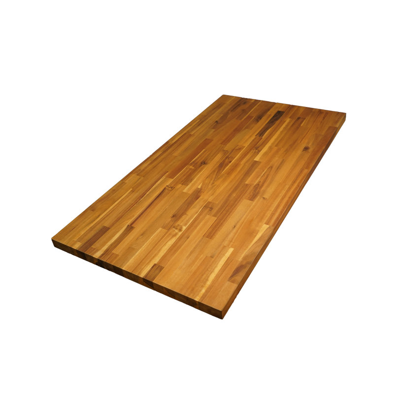 6 ft x 39 in x 1.5 in Solid Wood Butcher Block Island Countertop with Square Edge, Acacia with Oil