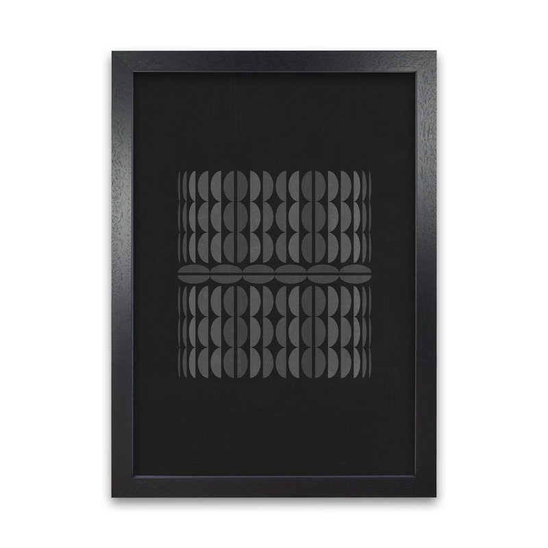 Black And White Abstract Art Original - Print, 42cm H x 30cm W x 3cm D, Black Frame