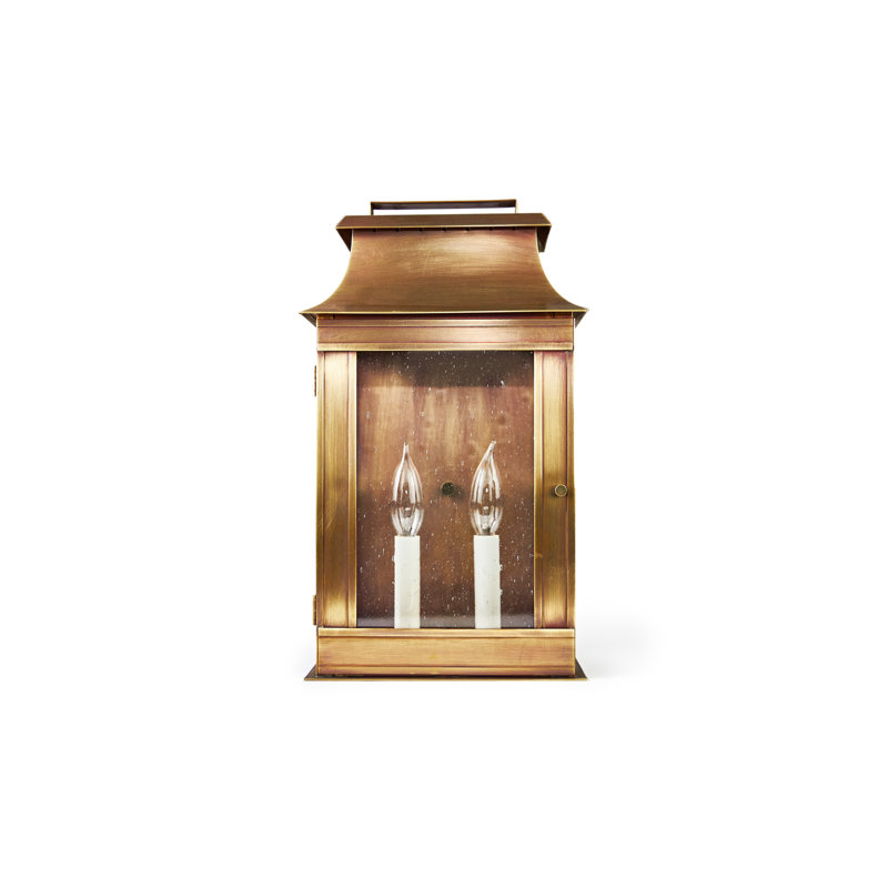Concord 2 - Light Outdoor Wall Lantern, Antique Brass, Clear