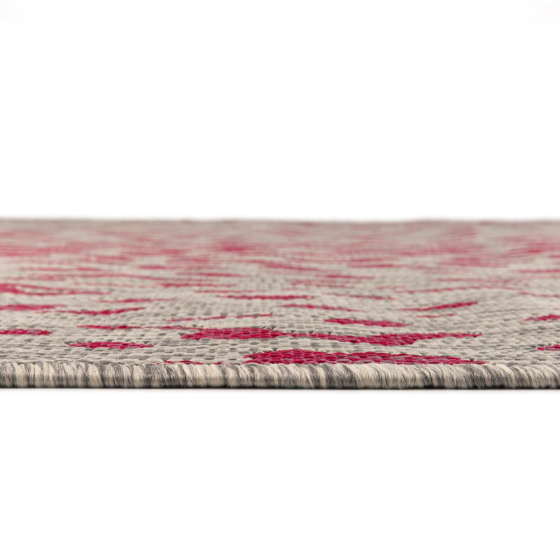 Tapis de safari d'extérieur rose et gris, Rectangle 3 pi x 5 pi 3 po