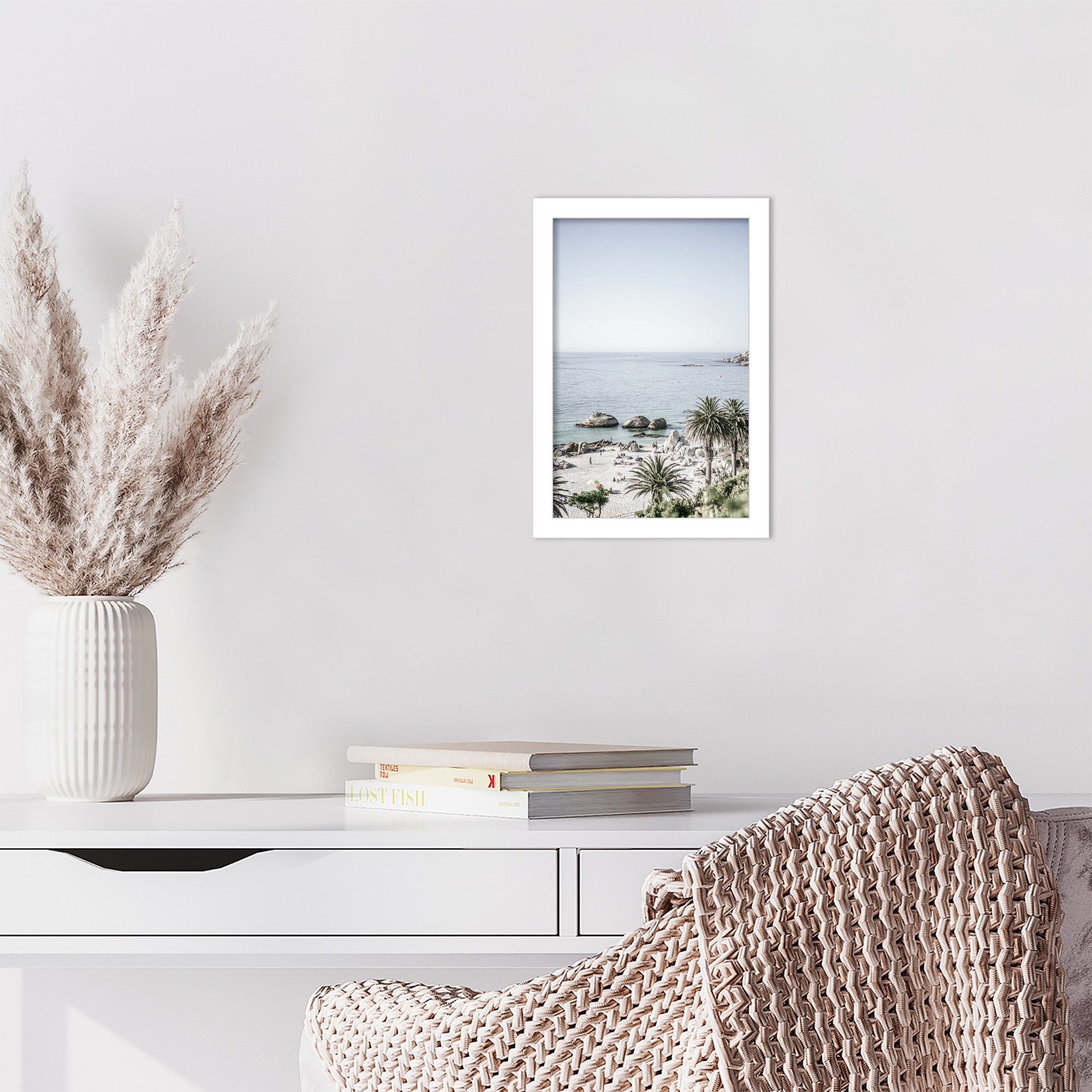 Clifton Beach by Shot by Clint Wood Framed Wall Art Print, White, 13" H x 9" W