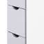 Armoire tour en lin de 54 po de hauteur - rangement de salle de bain avec 2 tablettes et tiroirs, étagère de rangement blanche à niveaux, organisateur de plancher étroit pour les fournitures