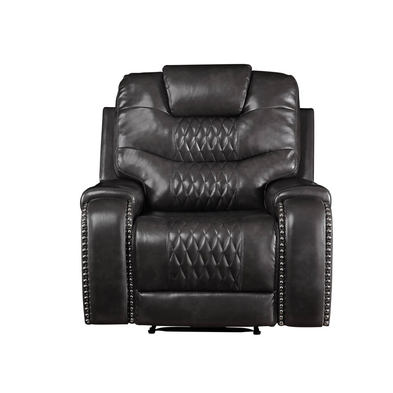 Fauteuil inclinable manuel en cuir synthétique Braylon Magnetite
