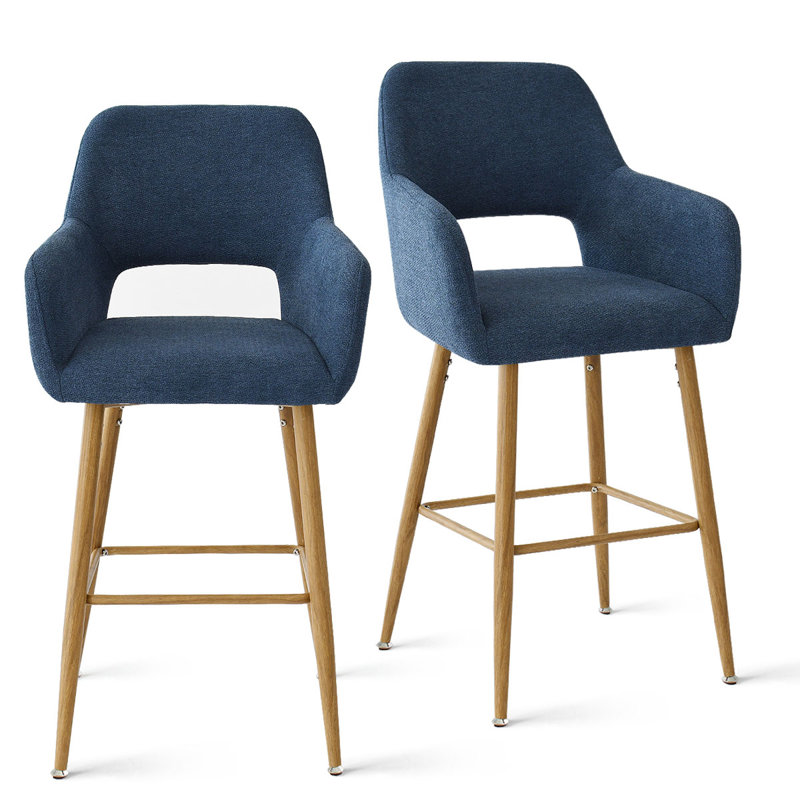 Benjain Counter Stool With Arm, Bleu