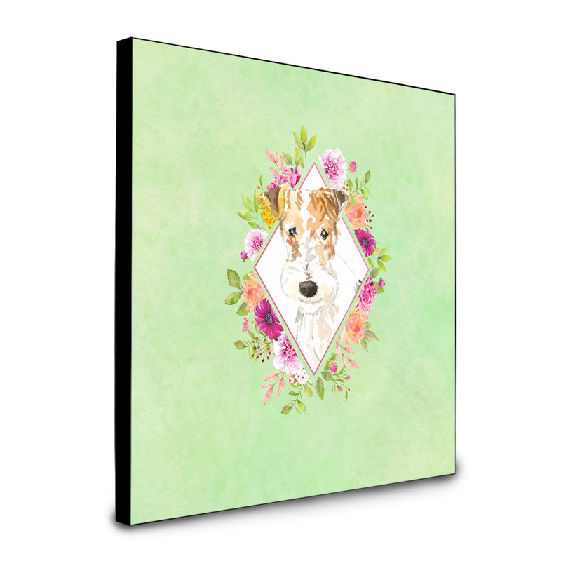 Panneau mural Dollman Flowers, Vert, Fox-terrier