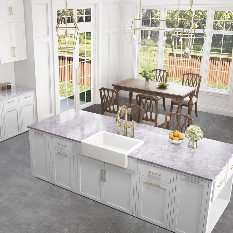 19'' L Single Bowl Fireclay Kitchen Sink, 8" H x 30" W x 19" D
