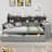 Full Size Gray Daybed With Storage And Study Desk, A Multi-functional Wooden Bedroom Solution Shelves, Drawers Desk For Organization Efficiency Upgrade-2065526469