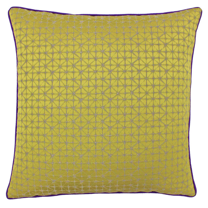 Geometric Square Cushion Cover, Gold