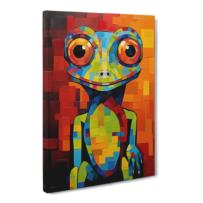 Gecko Cubism - Wrapped Canvas, 60cm H x 40cm W x 3cm D