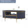 Roseellen 48''L Oval Coffee Table With Storage, Centre Table With Open Shelf, Fluted Design