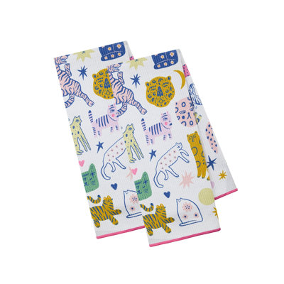  Printed Microfiber Dishtowel Set/2, Mushroom Meadow