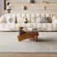 Table basse moderne moderne pour le salon, centre de 27,5 po x 27,5 po x 12,2 po avec plateau en verre trempé et bois, noyer-916274182