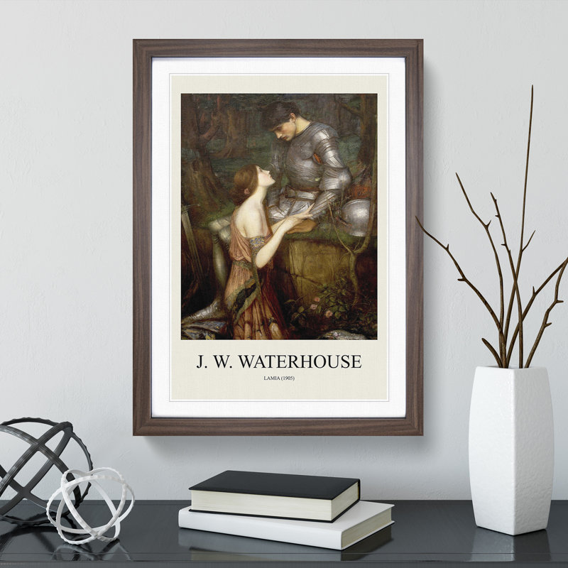 Lamia by John William Waterhouse - Picture Frame Art Prints, Walnut Framed Framed, 36cm H x 27cm W x 2cm D