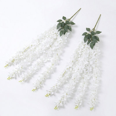 2 Pcs Wisteria Hanging Flowers Garland, 36.4 Inch Artificial Flower Vines, Fake Wisteria, Artificial Vines Hanging Garland For Backdrop Outdoor Yard Garden Decor